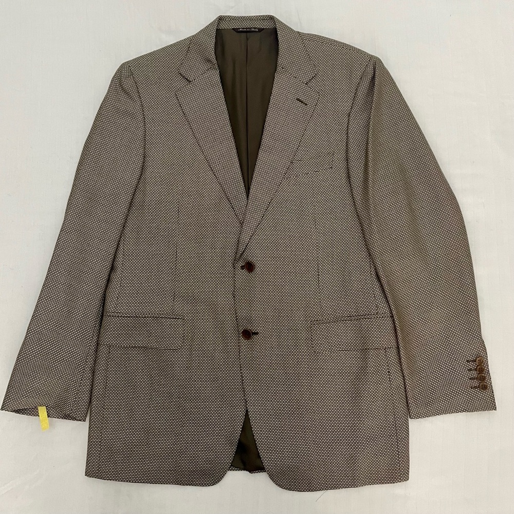Canali Men’s Houndstooth Silk Blend Blazer- Size 52 Eu/42 US